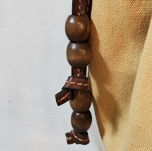 💙💙Fossil Hobo Canvas Handbag EUC Multi Strip Leather Trim - Picture 4 of 16